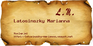 Latosinszky Marianna névjegykártya